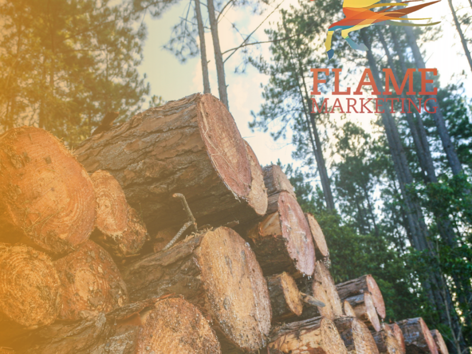 Flame Marketing | Niche Serice Landing Page | Wood pile logs